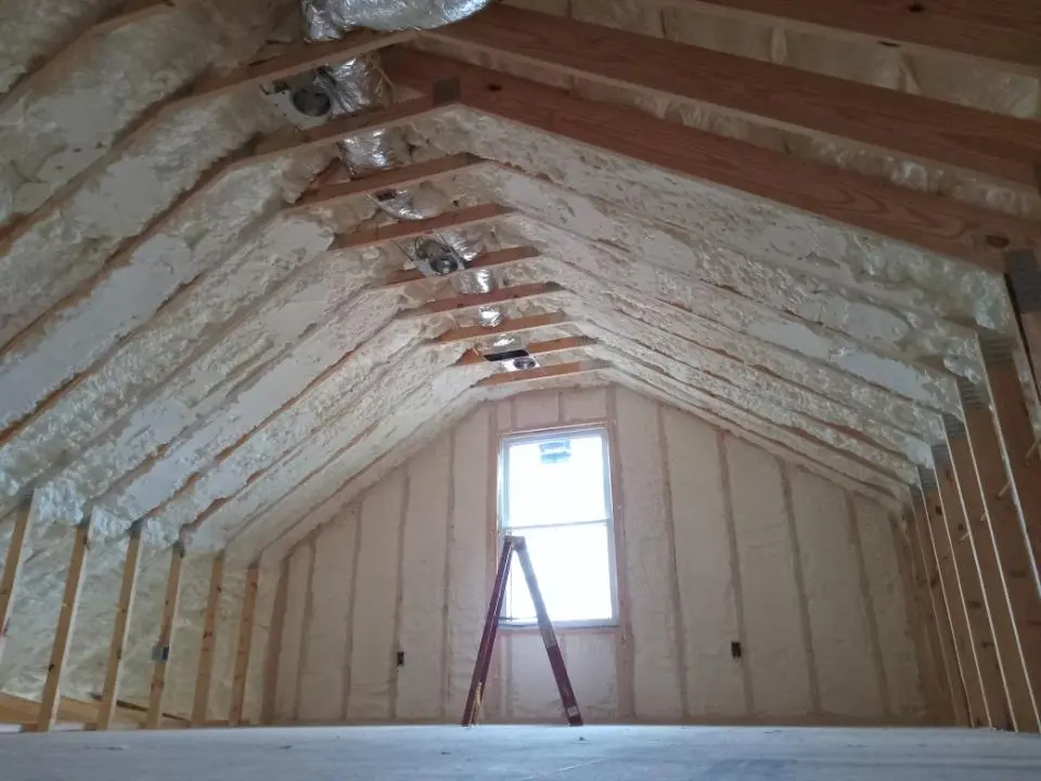 Spray foam roofing application for Crawl Space Insulation project in Flint
